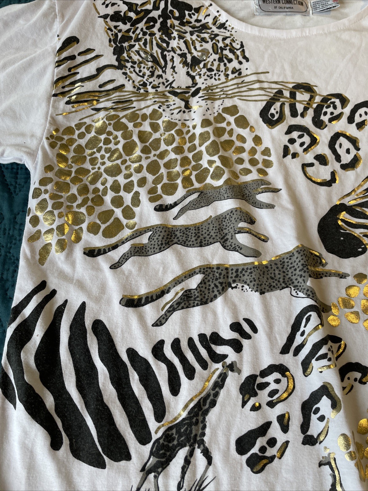 Western connection of California, vintage single stitch, medium, animal print T
