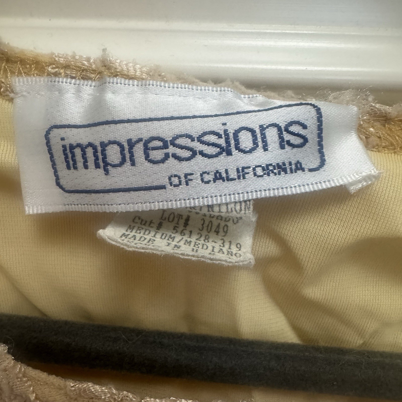 Vintage Mesh Lace Blouse Impressions Of California Sz S Cream Tan Elegant Floral