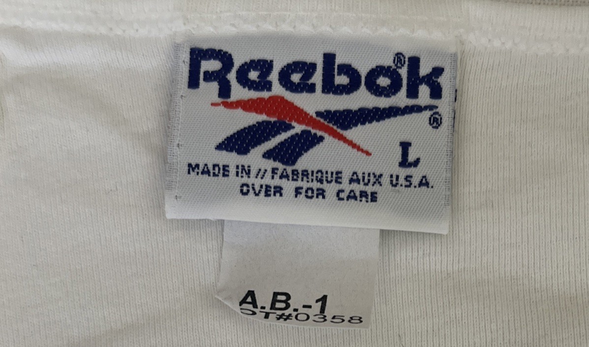 Reebok Womens T Shirt Top Vintage Spell Logo Patch Y2K USA White Large