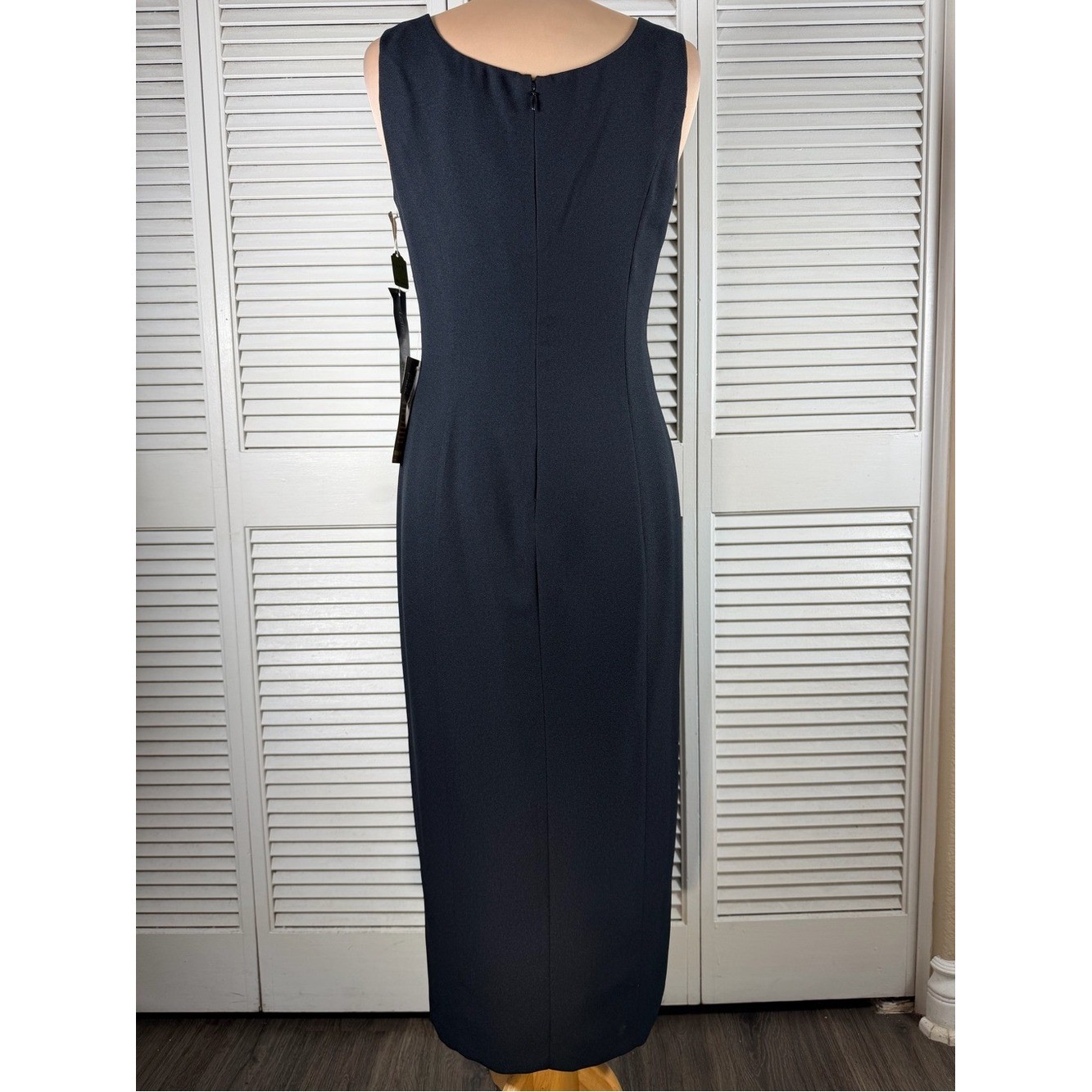 Vintage Late Edition Ltd Navy Maxi Dress Size 10 NWT Pearl Button Made USA