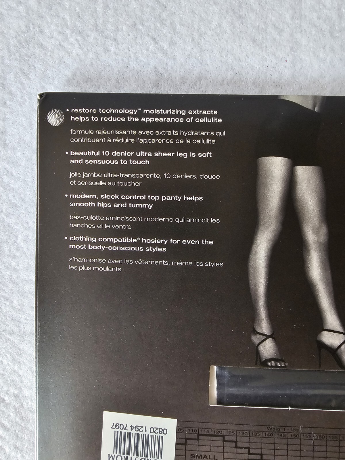 Donna Karan Pantyhose Womens Control Top Black Hosiery Style 124 Size S Petite