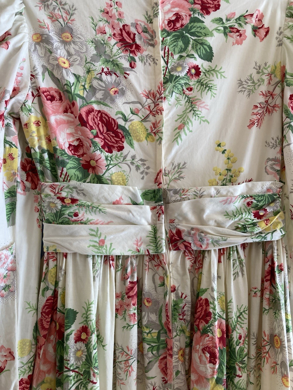1970s Dreamy Floral Lace & Ruffle Maxi Dress, Bust 34in