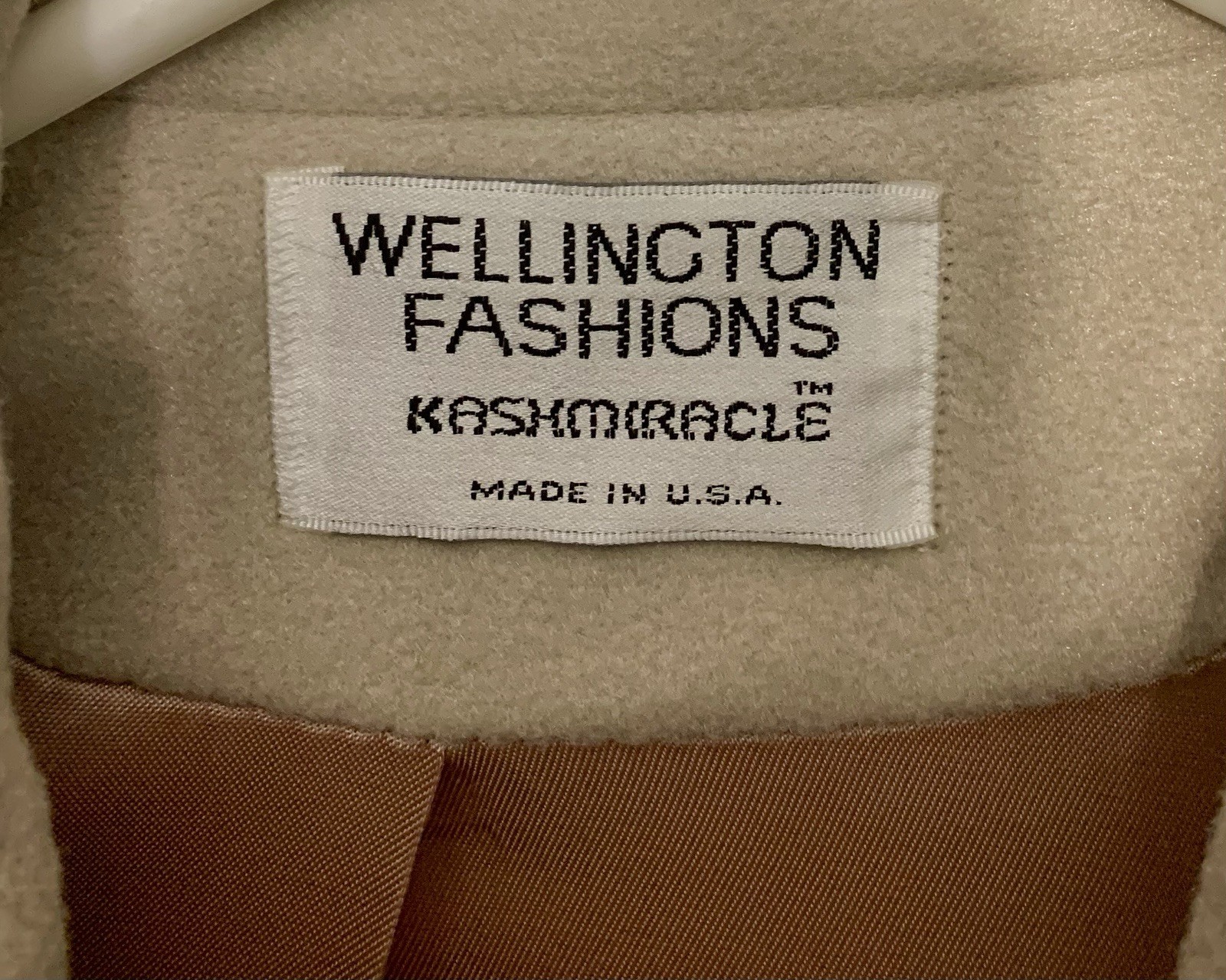 Vtg 1960s Wellington Kashmiracle Coat Women M/L Ivory Lined Retro Old Money USA
