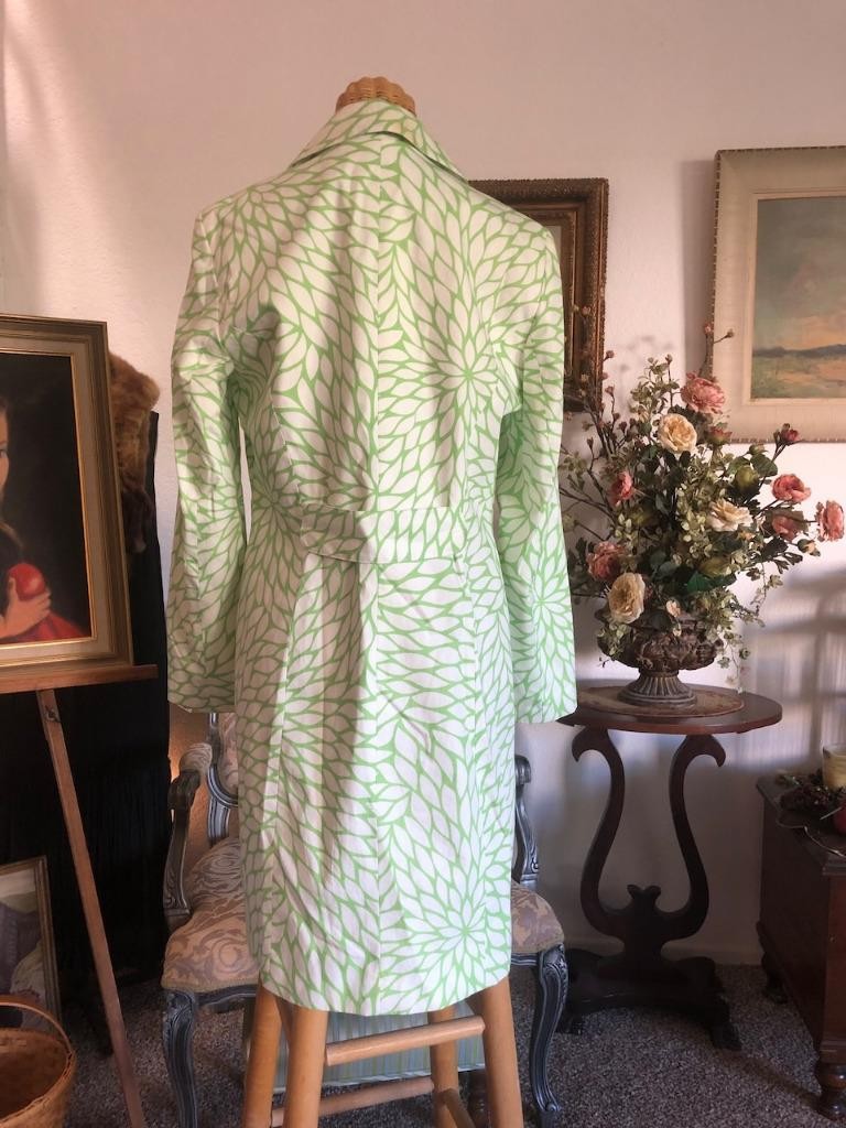 70’s Yves Cossette Depeche Mode Mod Podge Green French Design Coat Lime White 14