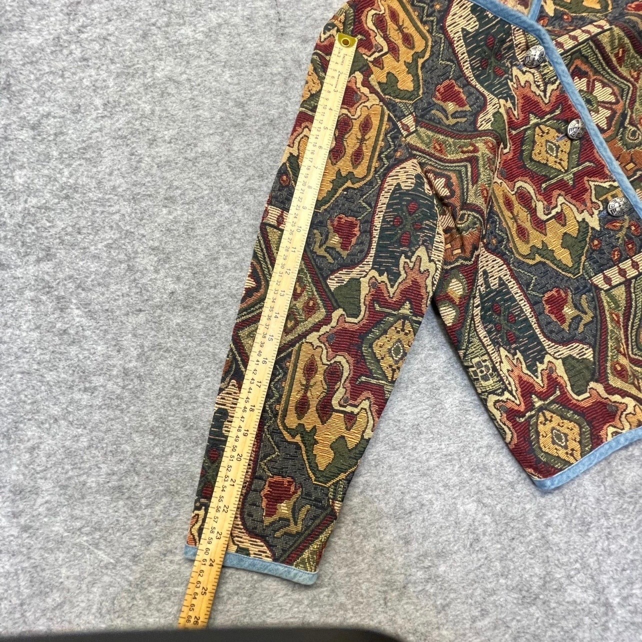 Stonebridge Tapestry Jacket Womens XL Button Boho Cotton Blend Multi Geometric