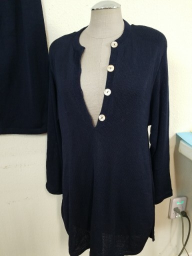 VTG John Patrick For Geoda Design Knit Skirt/ Top Navy Set