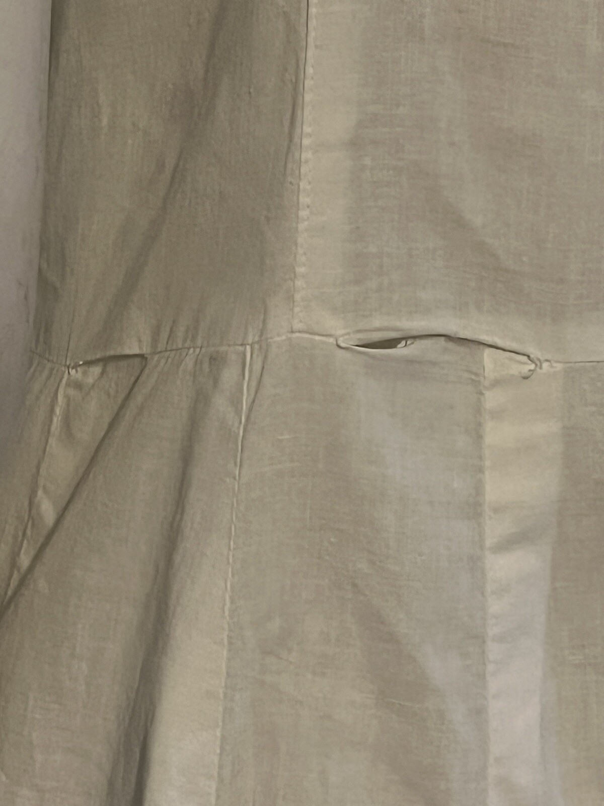 Vintage Antique Handmade White Cotton Slip Nightgown Undergarment Eyelet Hem M
