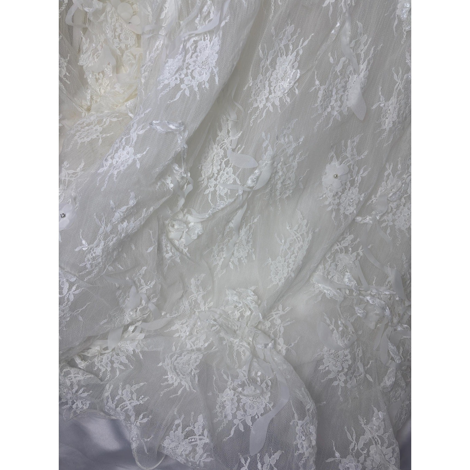 Vintage 3D Floral Wedding Bridal Dress Bride Dress Fairycore Wedding Gown