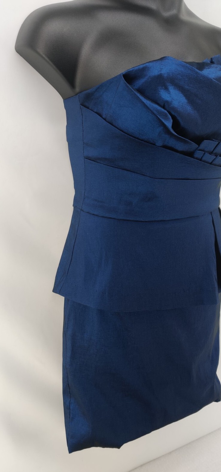 Vintage Diana Blue Metallic Strapless Party / Prom Dress Size XL (Runs Small)