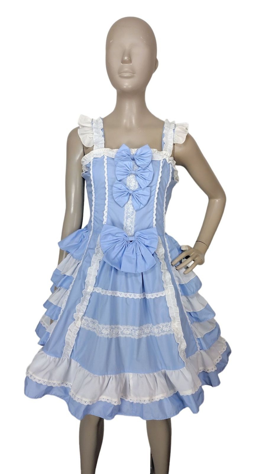 Vintage Lolita Bows Ruffles Lace Corset Princess Palace Kawaii Sweet JSK Dress