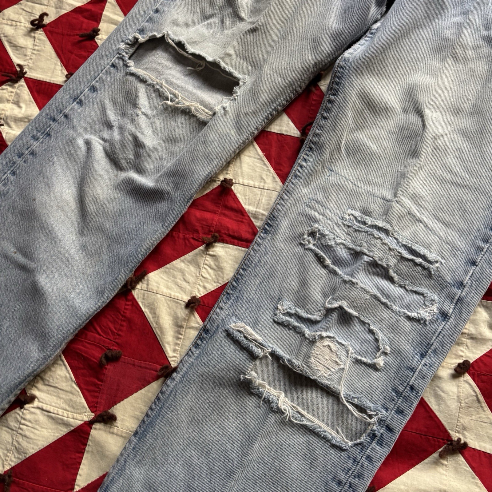 Vintage Levi’s 501 Women’s Denim Distressed As Is Worn Flaws 90s