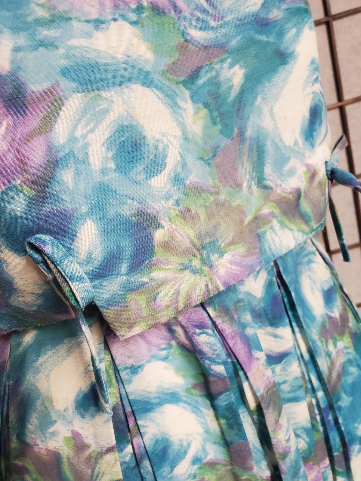 VTG 50s 60s Skirt Button Up Back Top 2 Pc Set Floral Beach Playsuit XS Sundress