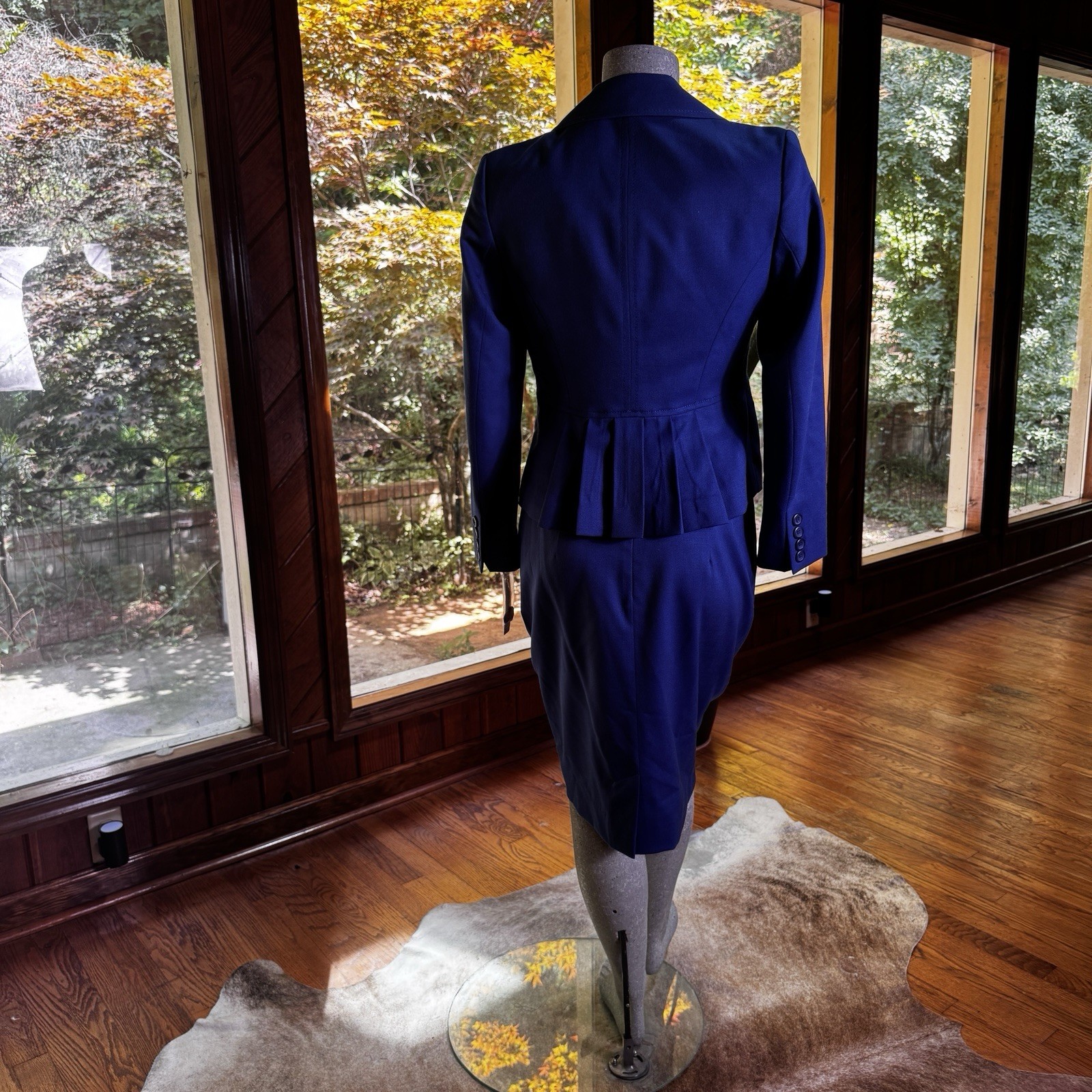 Vintage Pendleton Womens Navy Virgin Wool Skirt Suit Set Size 8 Academia NWT