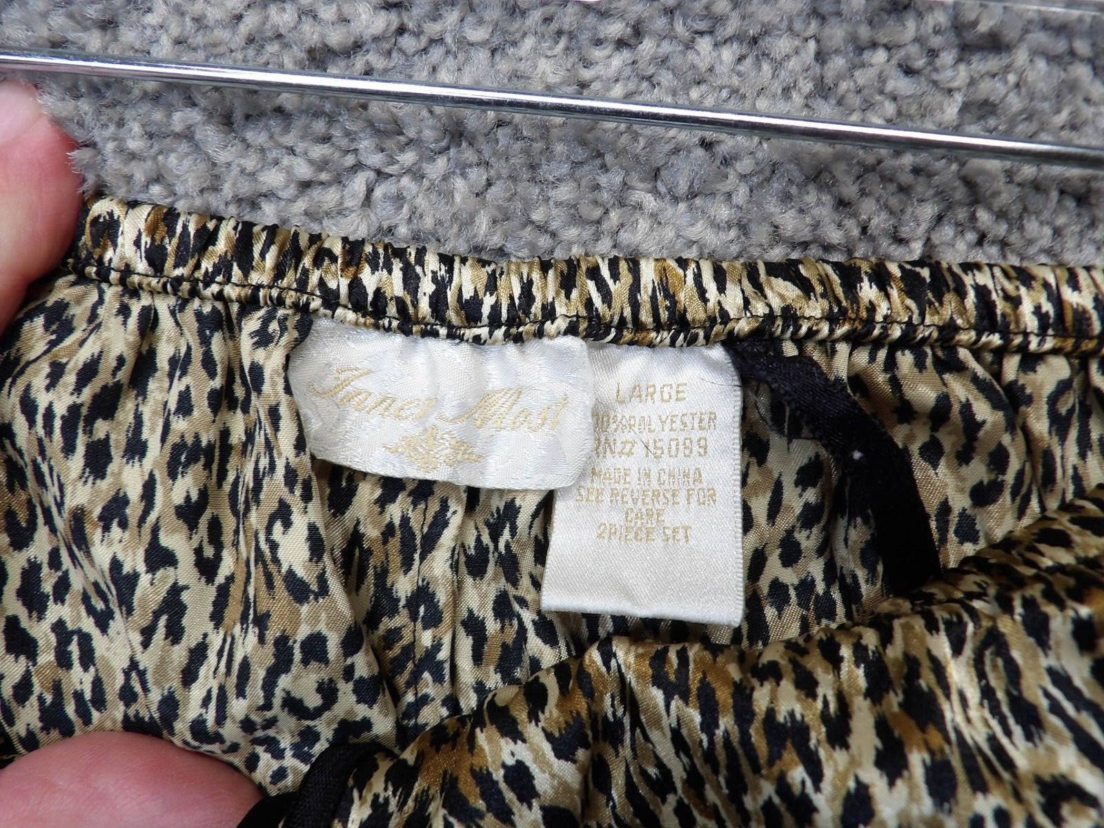Vtg INNER MOST Womens 2 Piece Pajama Set Y2K Animal Print Long Pant PJ’s L/XL