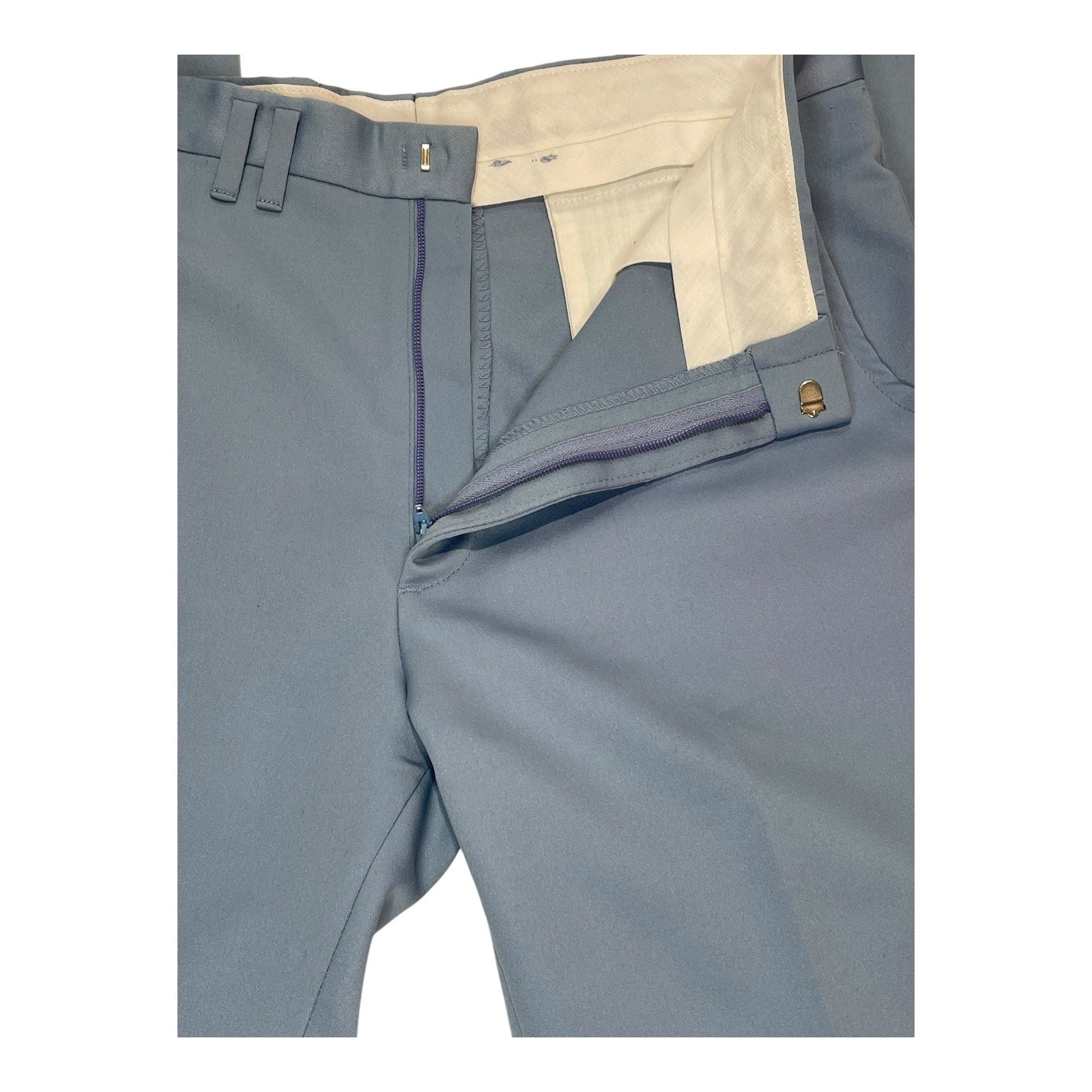 1970s Farah Powder Blue Bell Bottom Pants High Rise Wide Leg Ladies Slacks Sz M