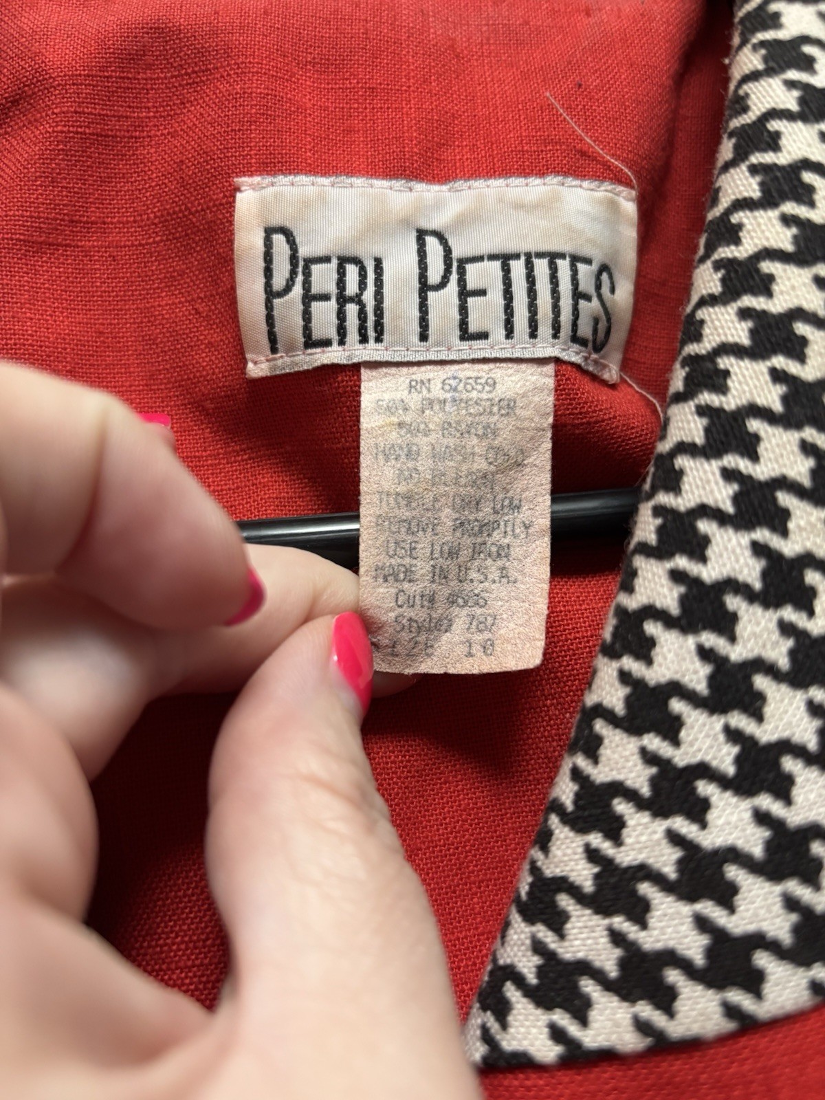 Vintage Peri Petites Red Dress Size 10