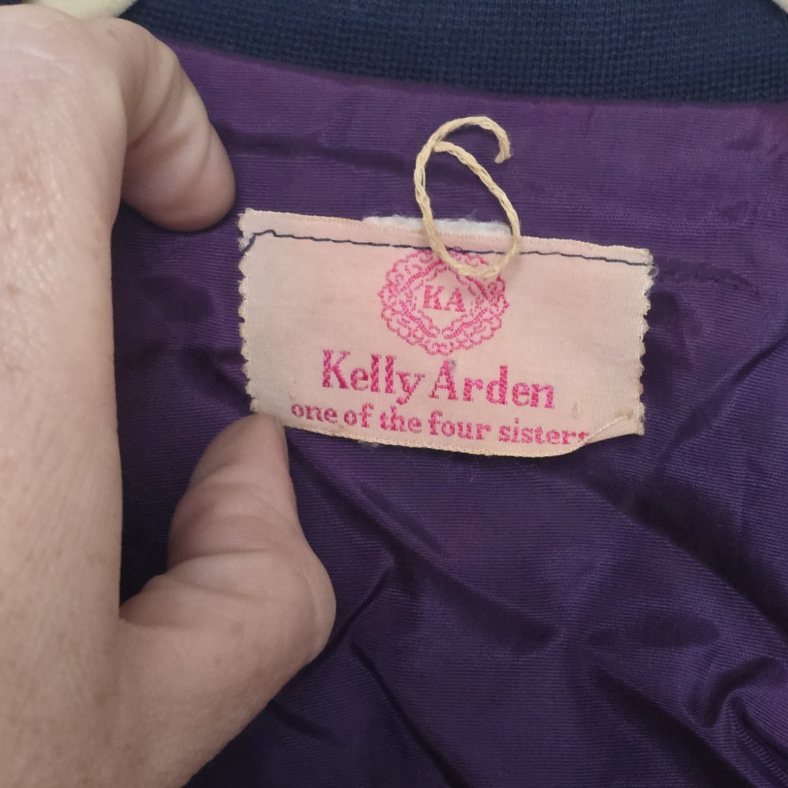 Vintage Kelly Arden Union Made Nautical Dress Navy Red Trim Womens S