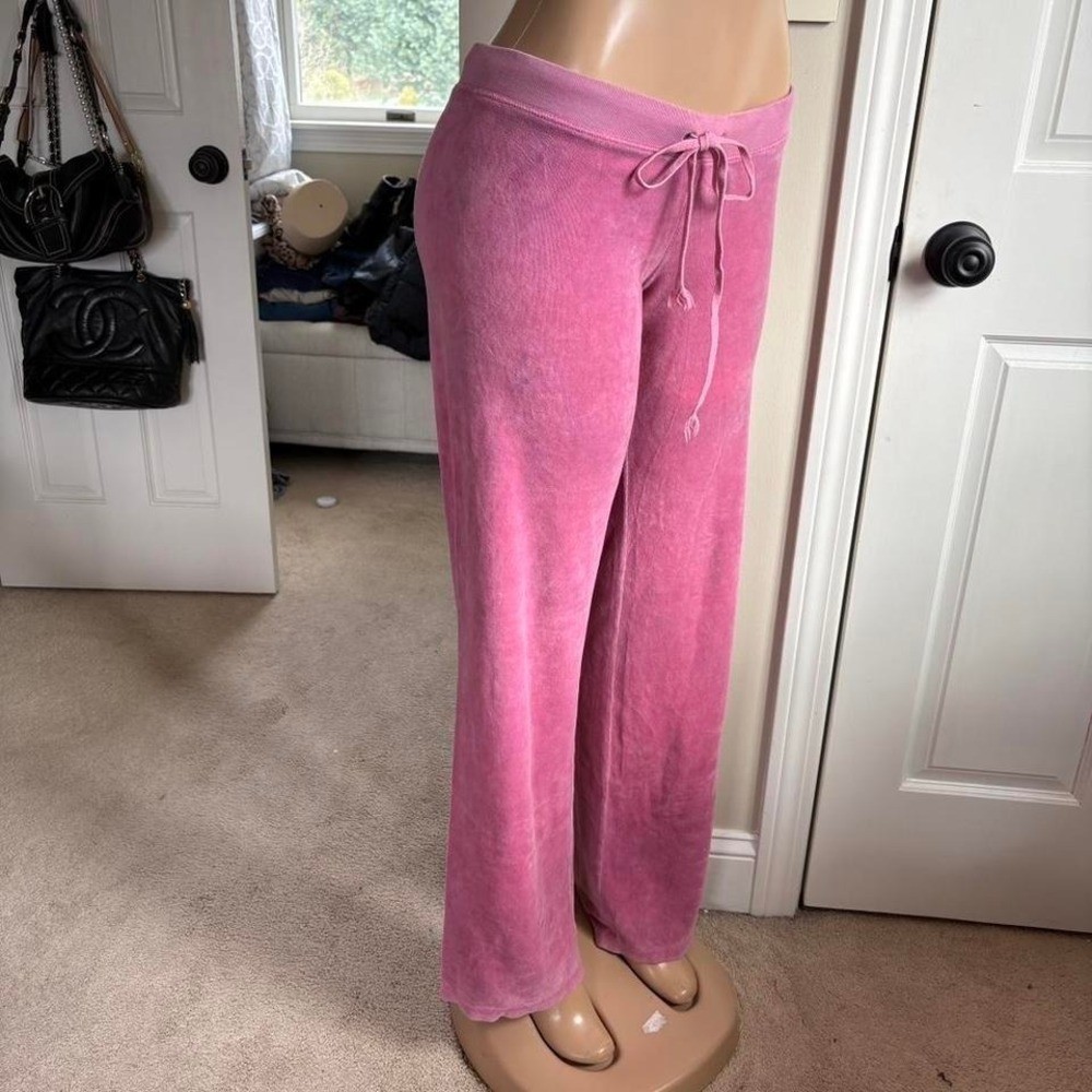 Y2k vintage OG juicy couture pink terrycloth low rise track sweatpants