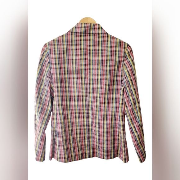 Donnkenny Separates Preppy Plaid Structured Blazer Vintage Size 10 Lightweight