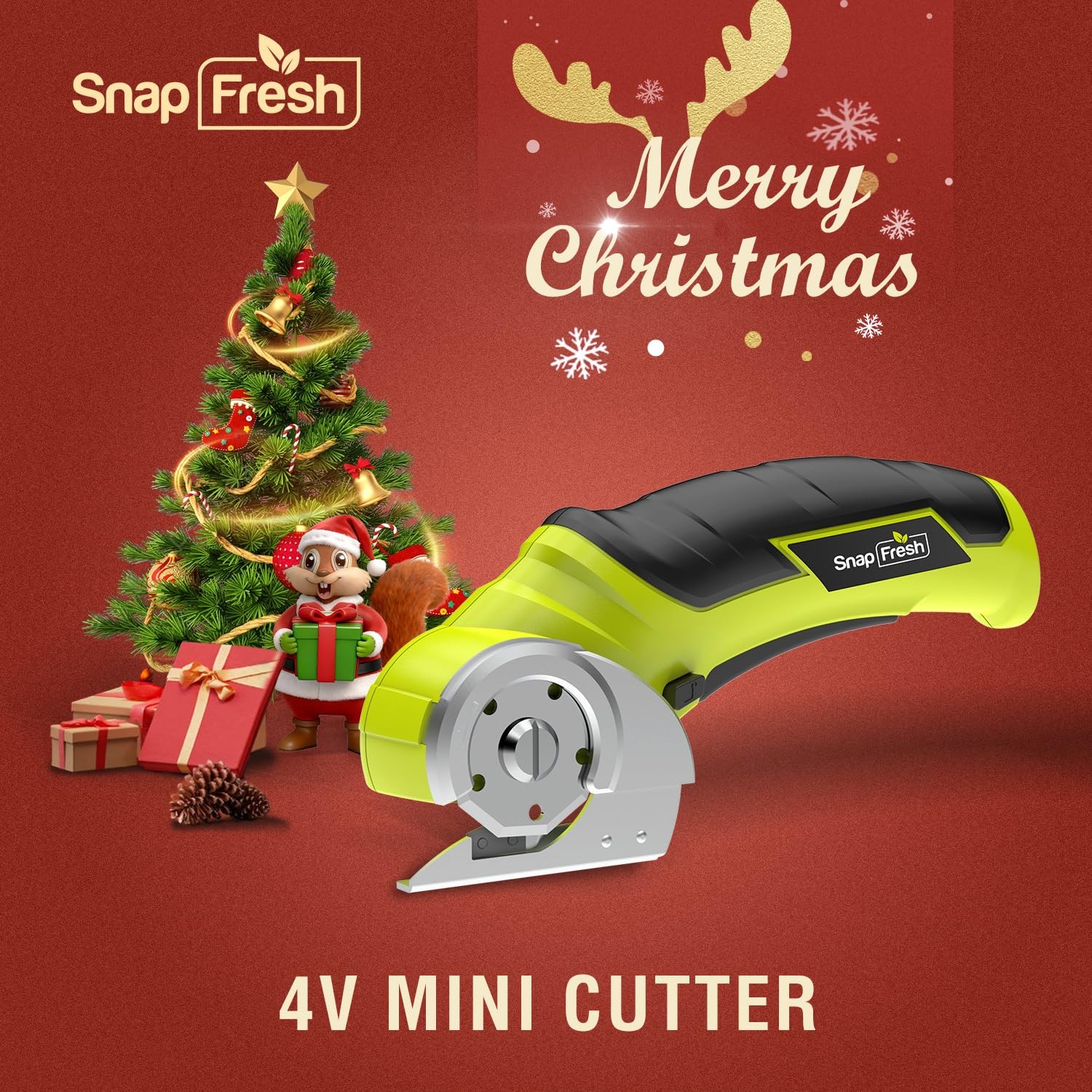 SnapFresh 4V Cordless Electric Scissors Mini Box Cutter Carpet Cardboard Leather