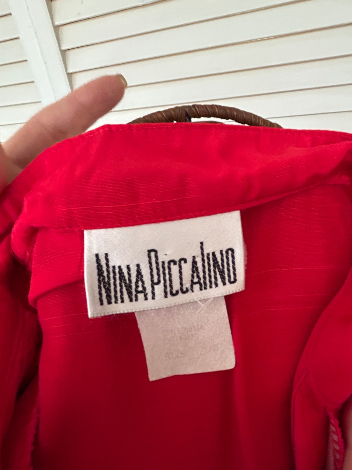 Vintage Nina Piccalino Red Belted 80s Midi Dress Size 7