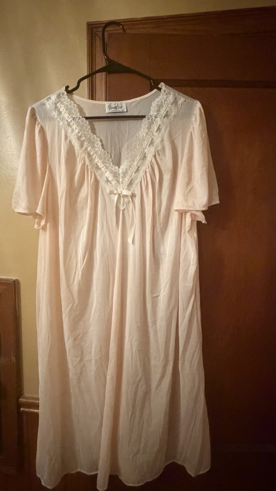 VINTAGE VANITY FAIR PINK SHORT Nightgown Size X-Large