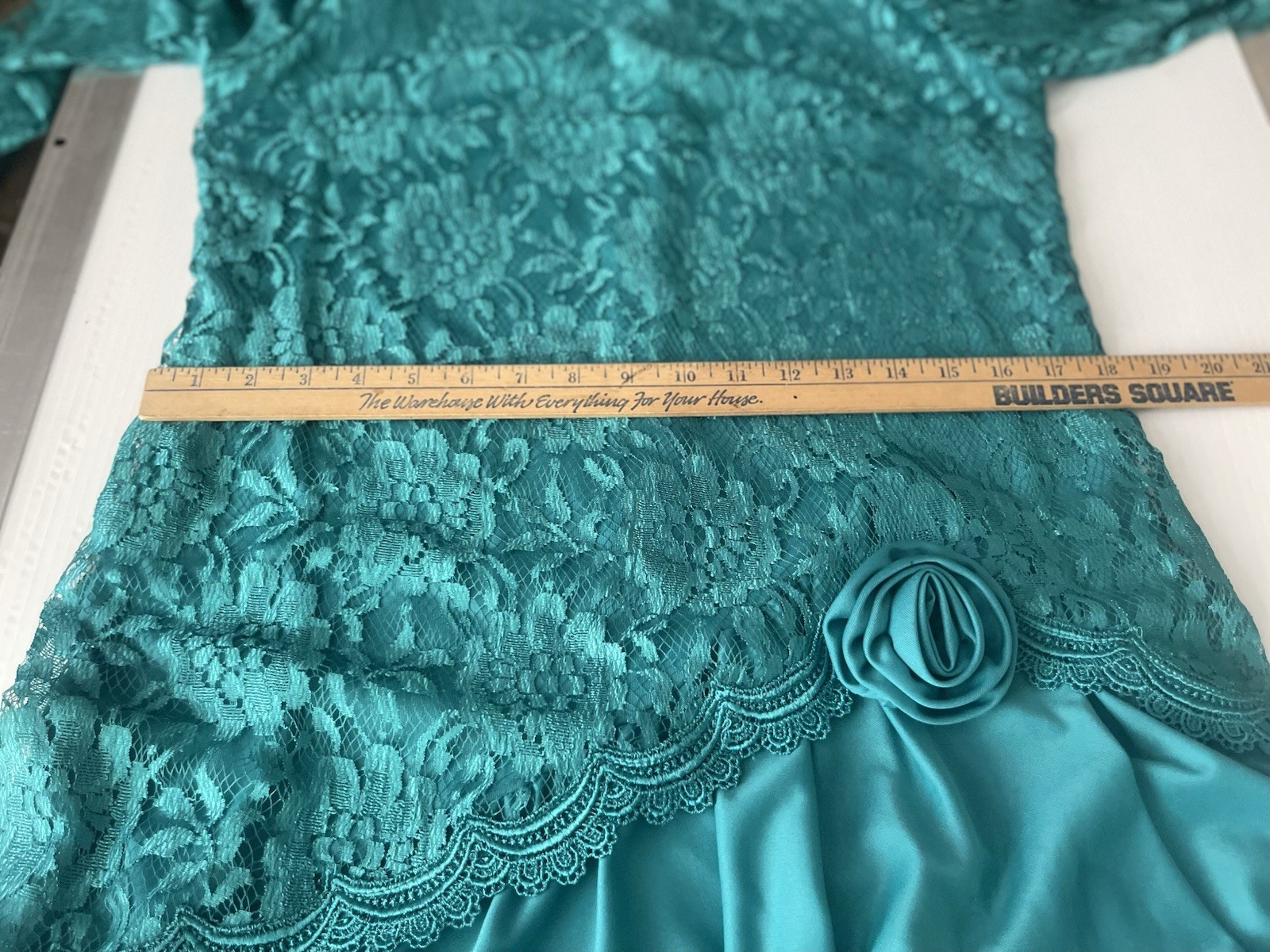 Vintage David Rose Green Victorian Lace Party Cocktail Dress Size 10