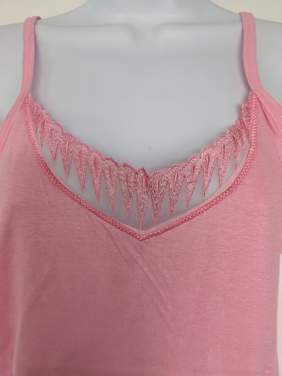 Vintage Camisole Tank Top Jockey For Her Pink 100% Cotton Womens Large USA