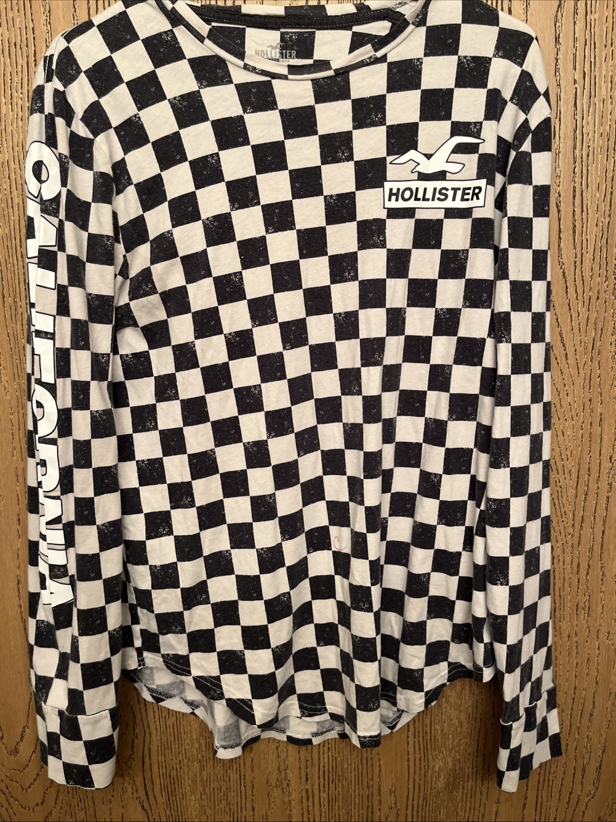Hollister BLACK WHITE CHECKERED LONG SLV SHIRT RARE SIZE Med Y2K W/ L Pants