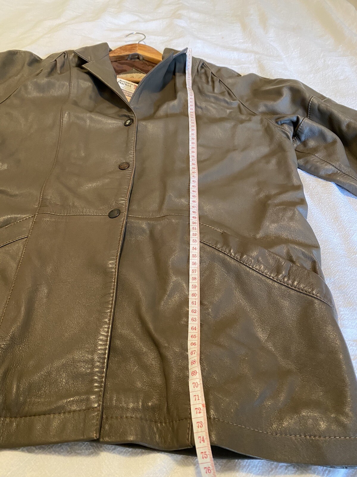 70s S/M Carson Pirie Scott Chicago Made In Turkey Leather Jacket Blazer Grey