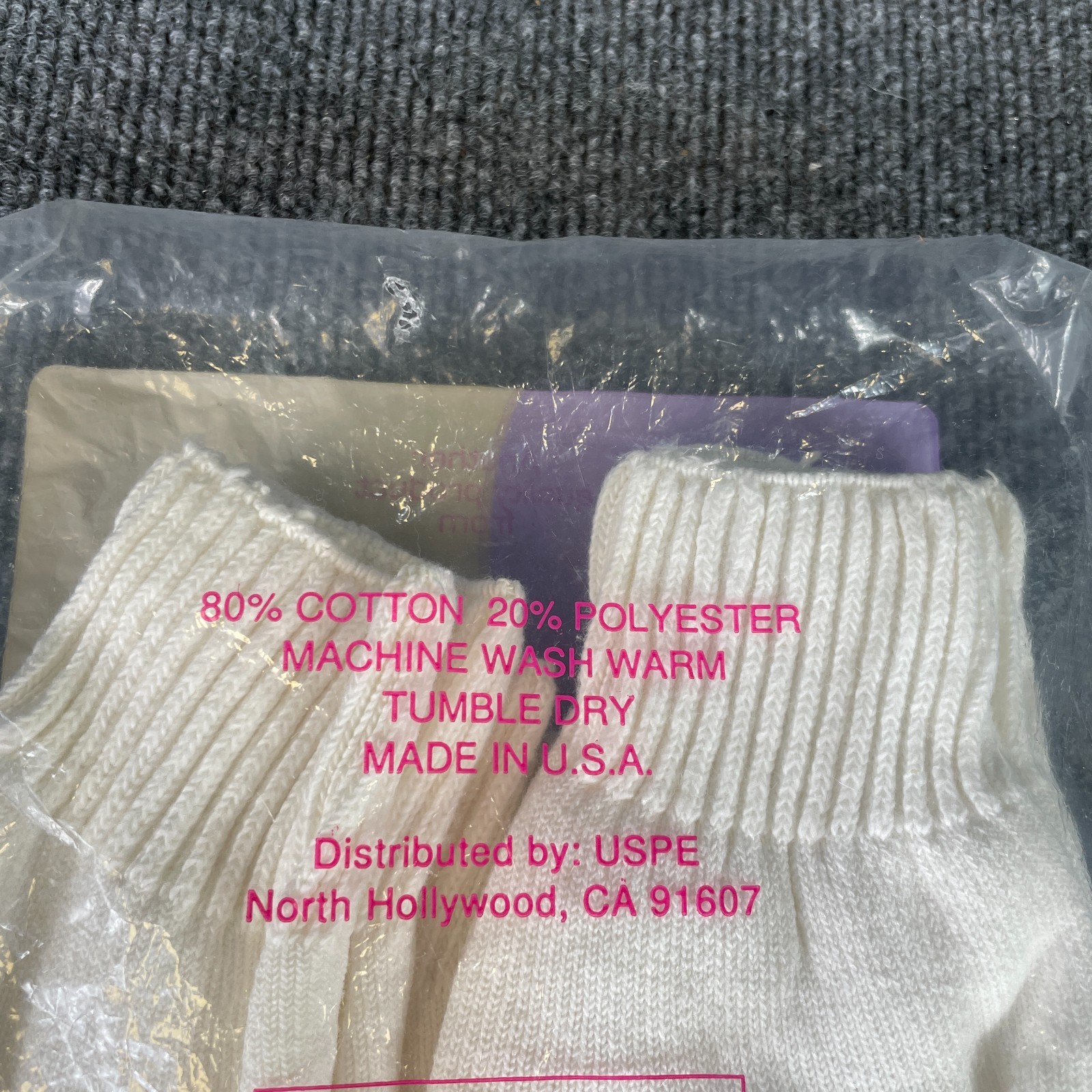 Vintage Cotton First Impressions Ankle Socks 4 Pairs White Womens 9-11 New USA