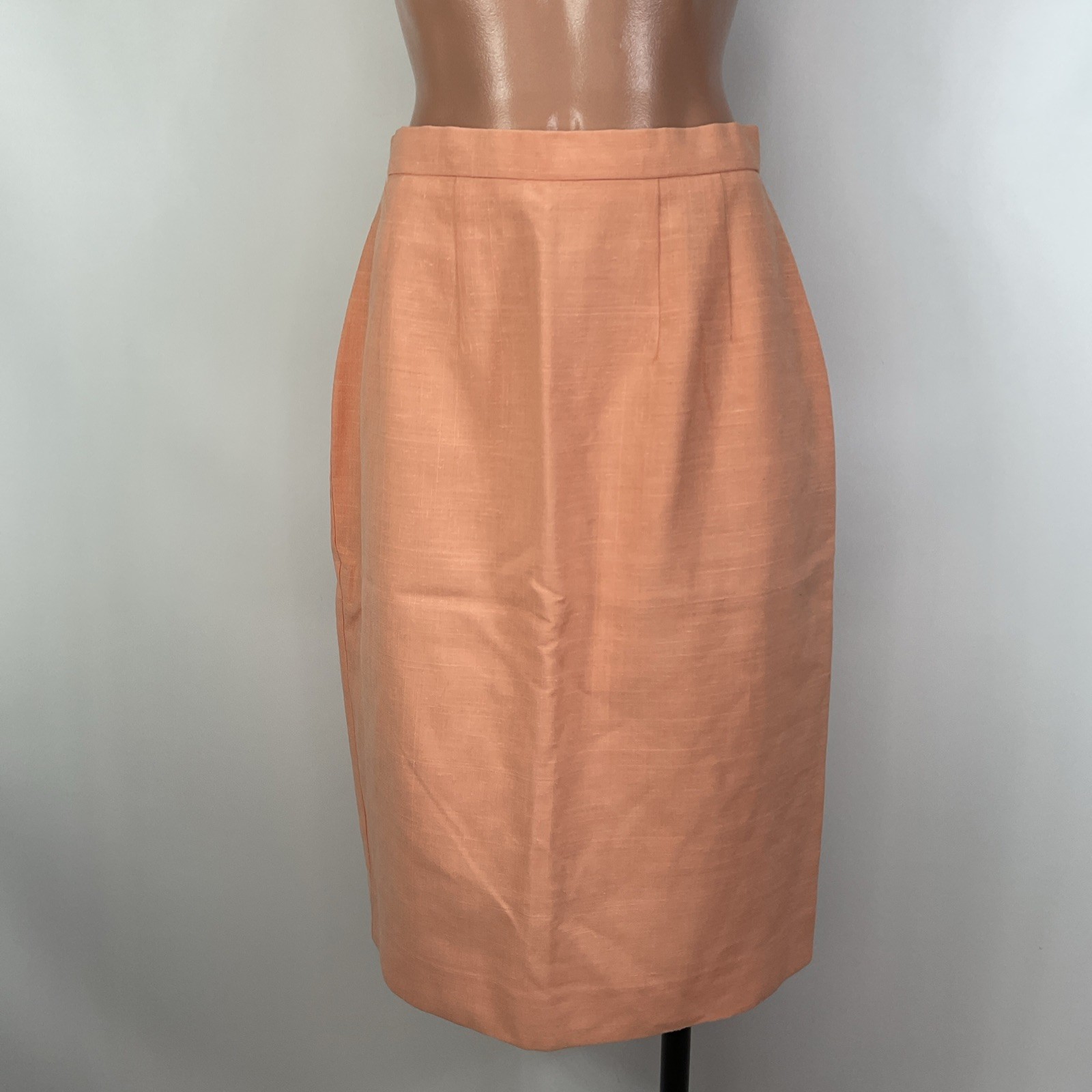 Vintage 1980’s ANN TOBIAS Coral Orange Suit 4 Short Sleeve Longline Metallic