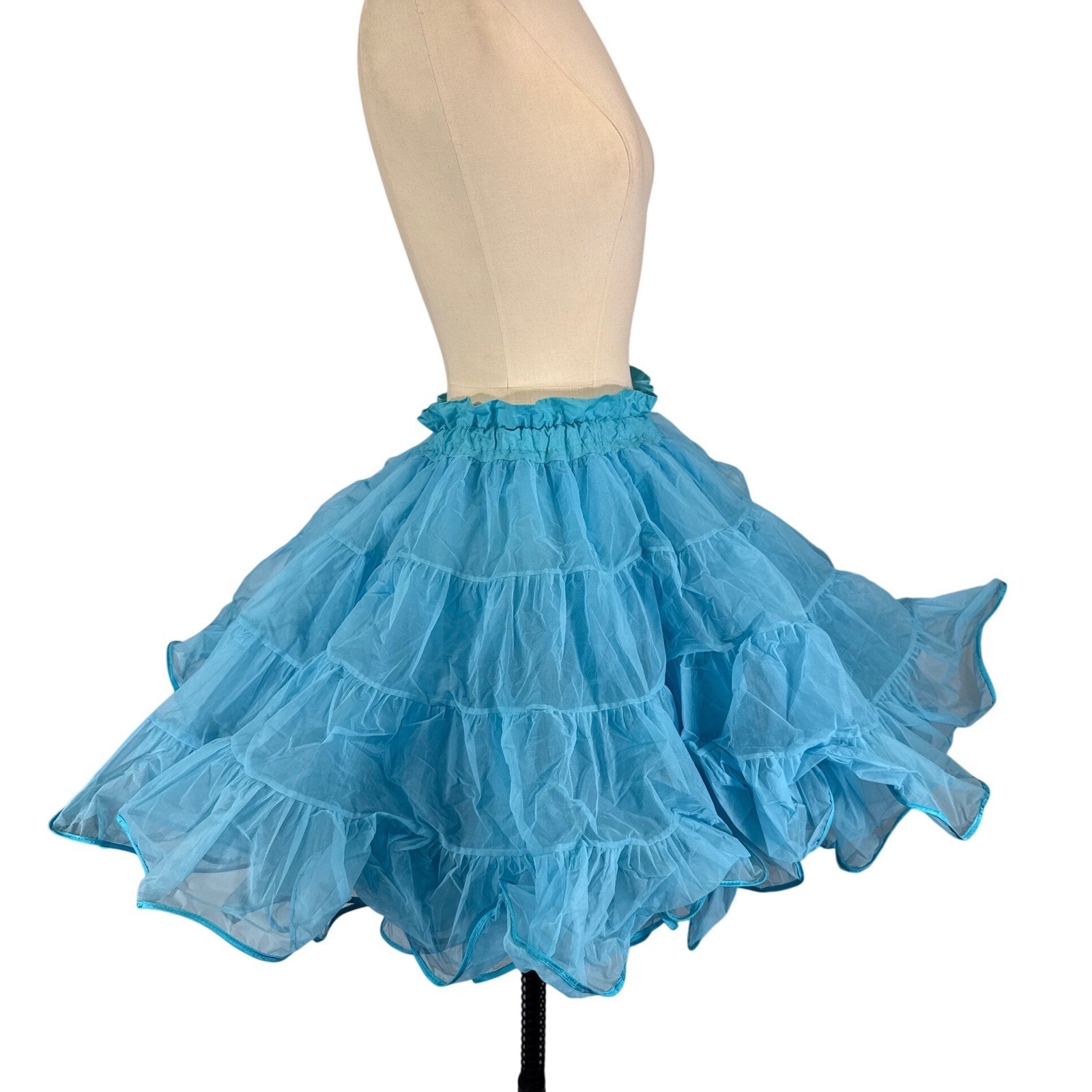 VTG Malco Modes Partners Please Turquoise Blue Petticoat 565 Crinoline Skirt S