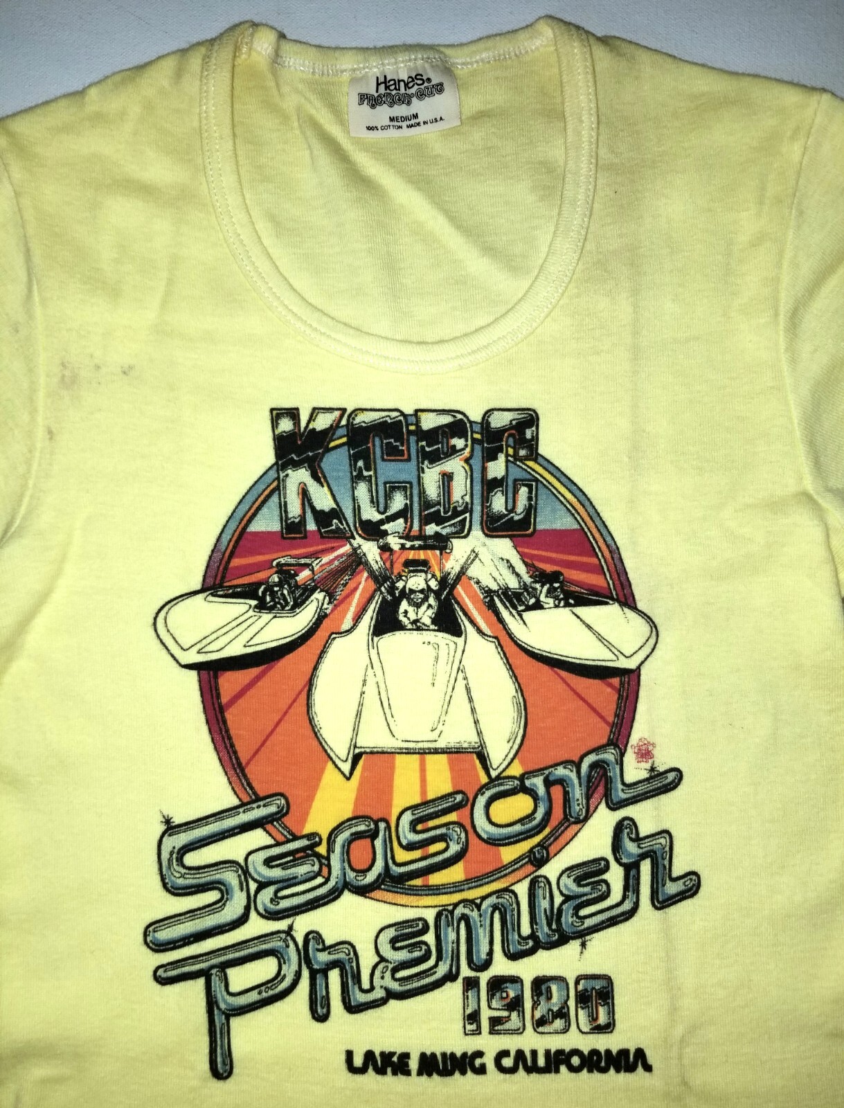 VTG 1980 NATIONAL DRAG BOAT RACING T-SHIRT TEE WOMAN MEDIUM M TOP LAKE MING JET