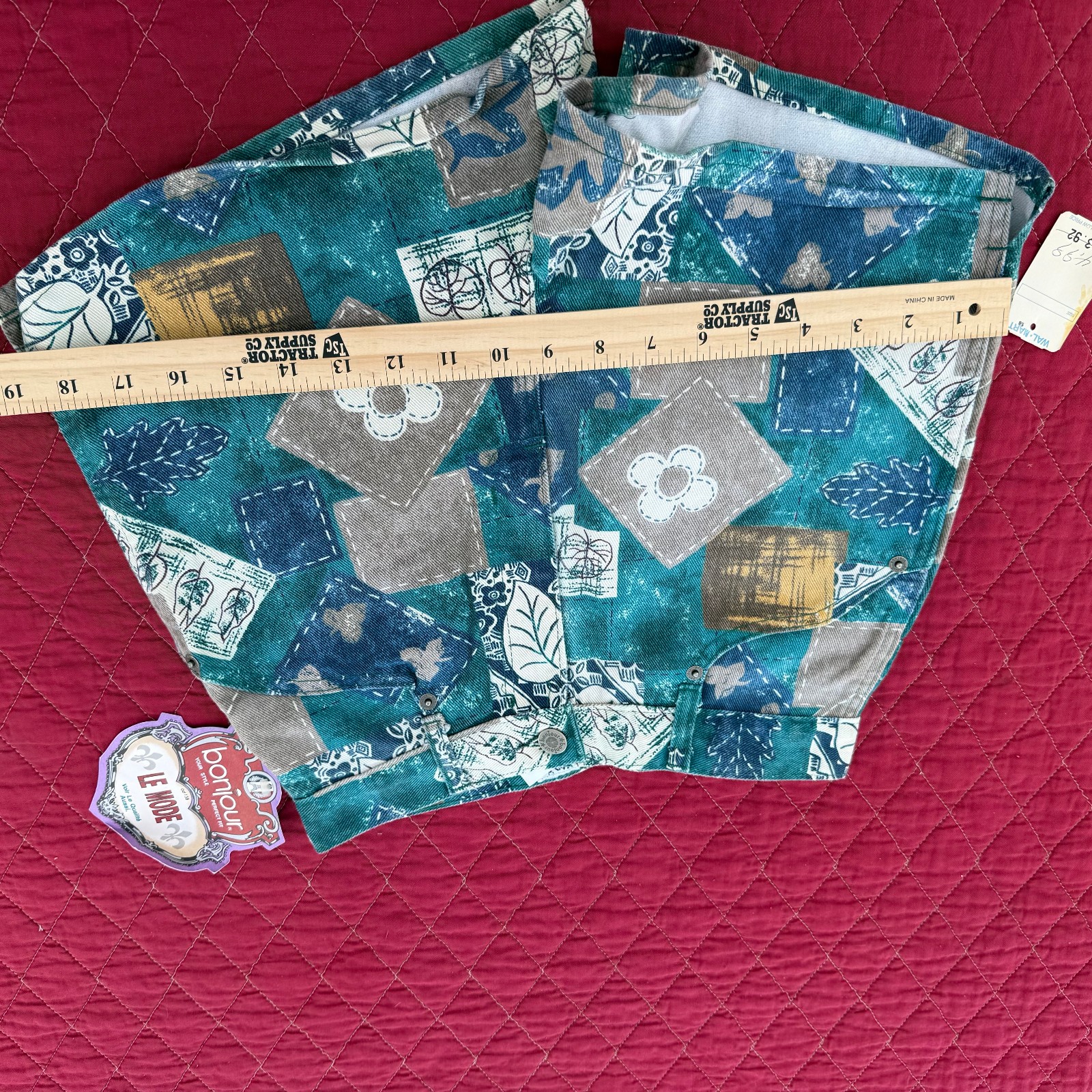 VTG BONJOUR Tropical Floral Le Mode Booty Shorts Super 90s y2k Size 5/6 w Tags
