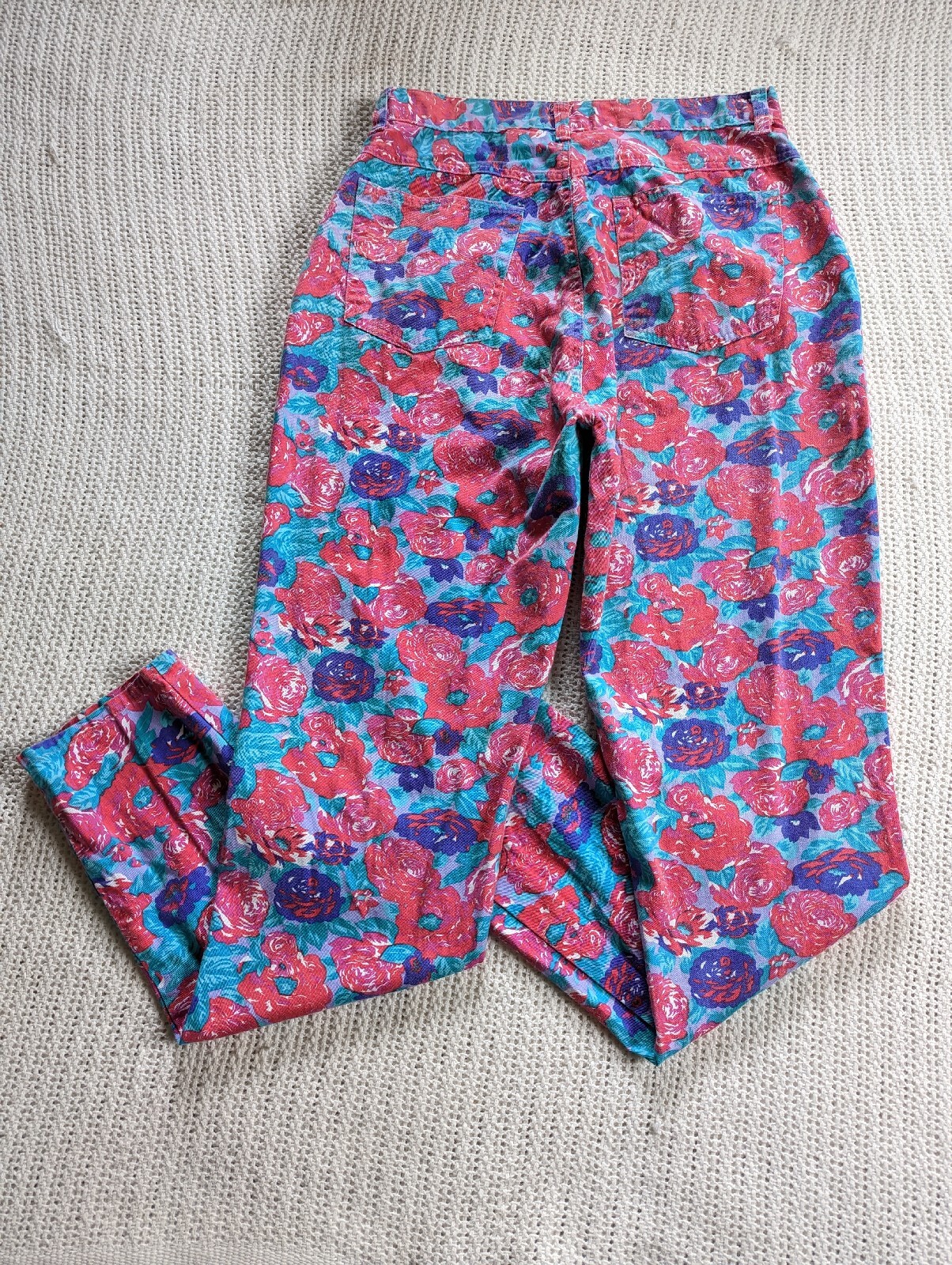 VTG Preview International 90s High Waist Floral Tapered Trouser Pants Women’s 12