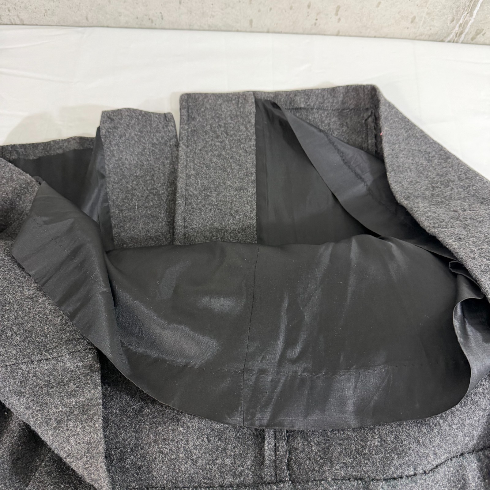 Lady Suzette Womens Vintage Grey Wool Swing Coat 2x/3x? Velvet Trim