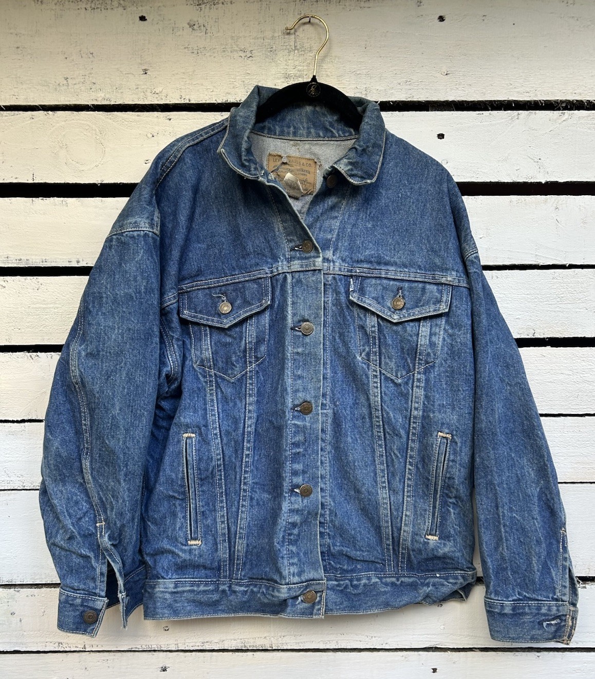Vintage Levis Trucker Jacket Jean Jacket 1980s Denim Coat 77930-7206 Size M