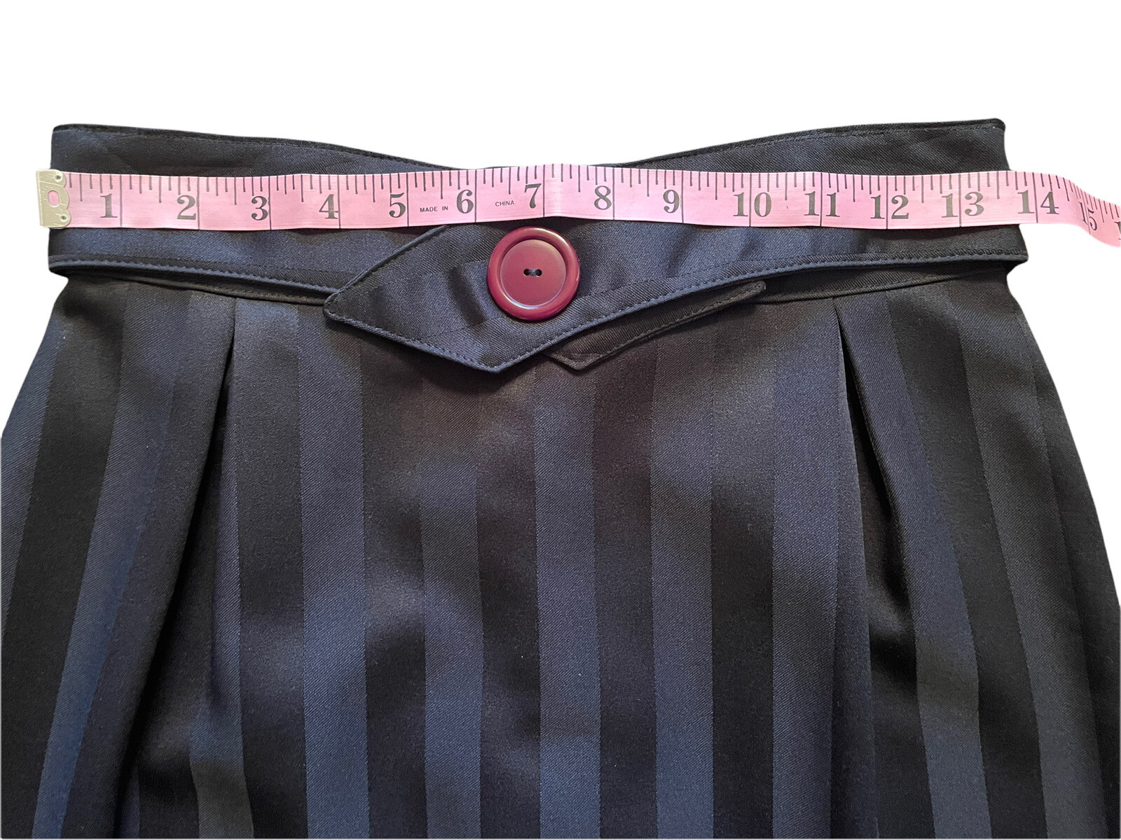 VINTAGE 80’s SKIRT BLACK Kayo of California Tuxedo Straight MIDI Slit Back Belt
