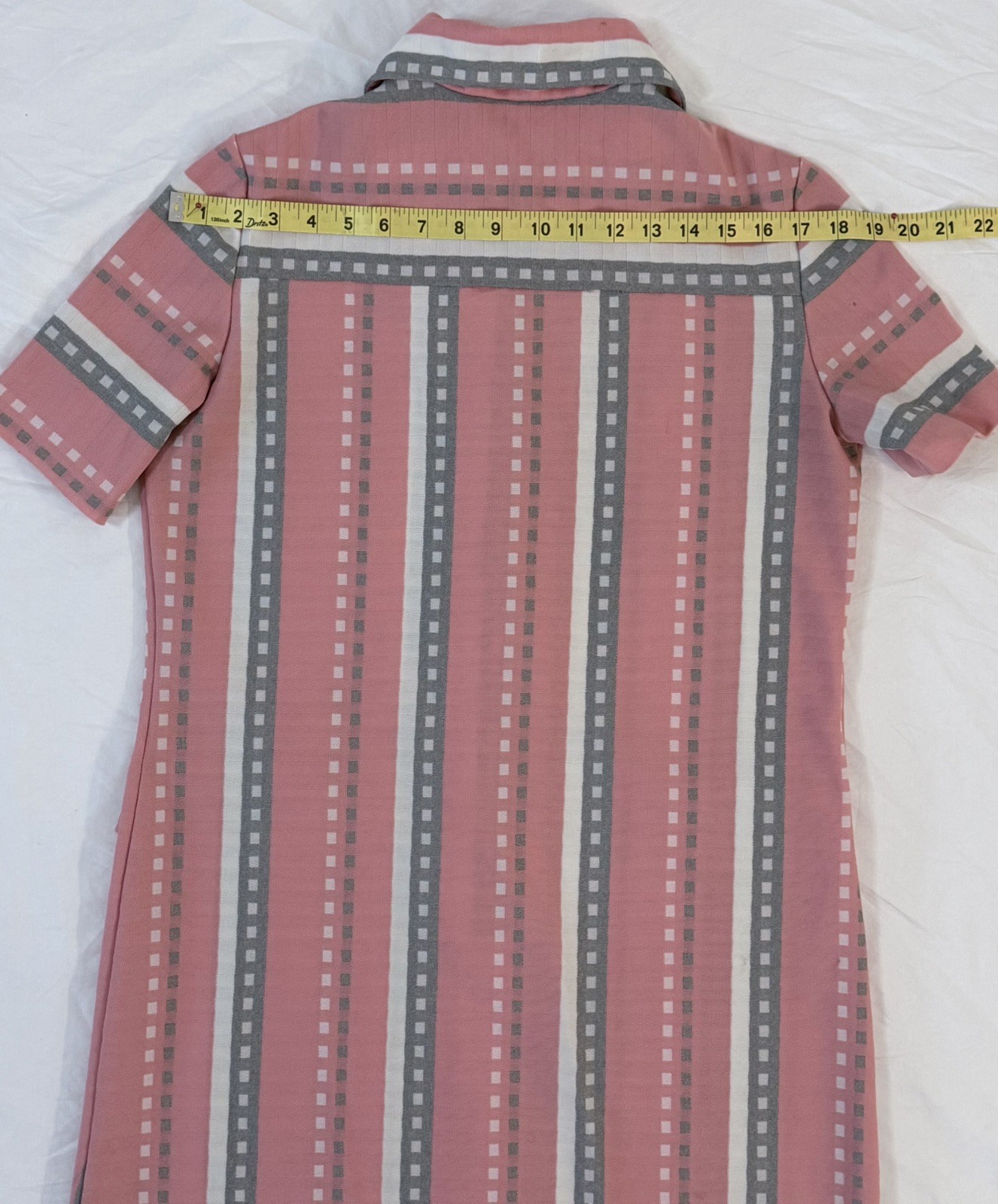 1970’s Mod Chemise Lacoste x David Crystal Midi Tennis Shirtdress w/blue logo.