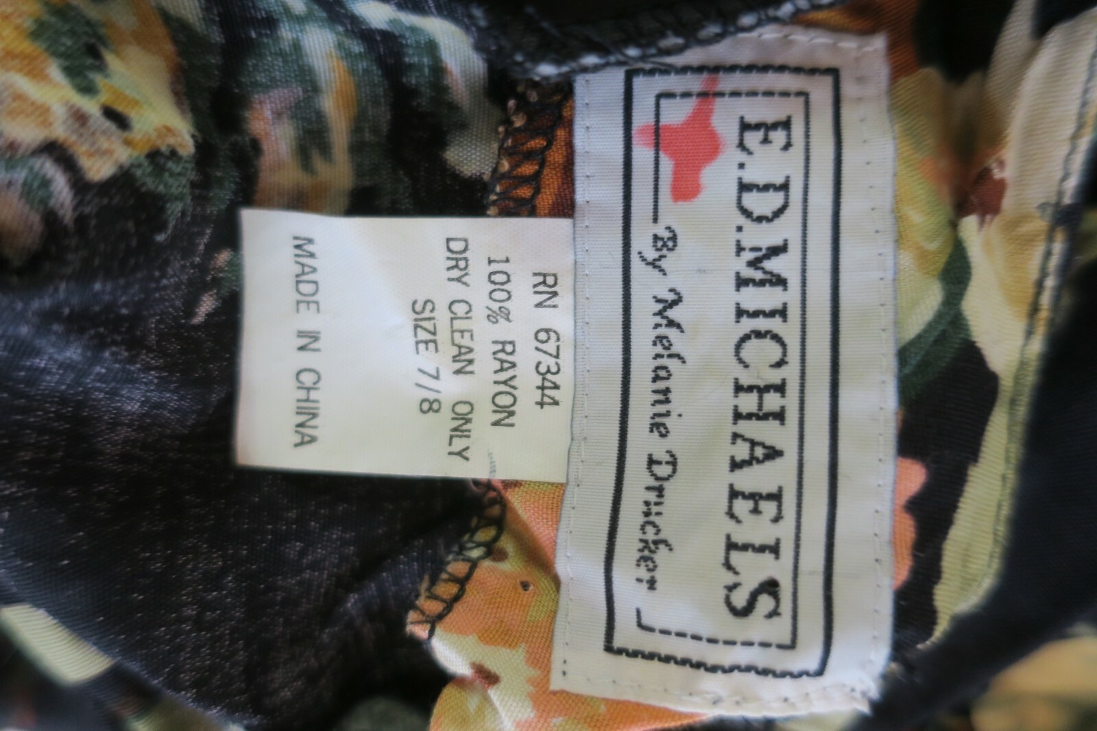 Flare Rayon Sundress Flowy VTG 80s Ed Micahels Sleeveless Floral Fit 7/8 Maxi