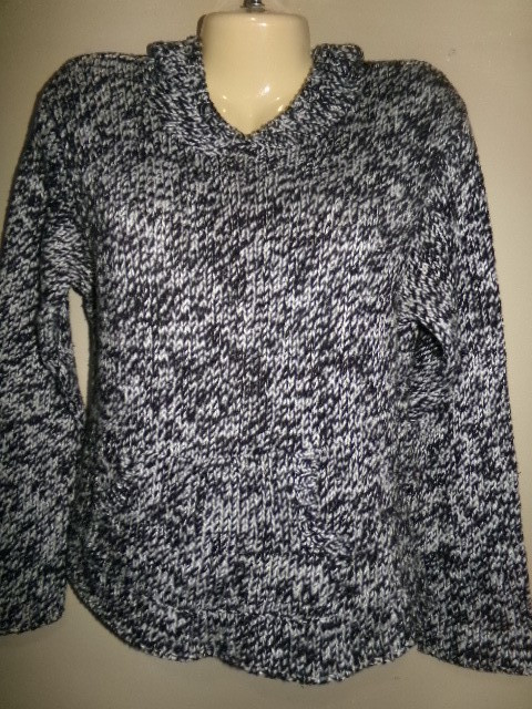 Vintage Sweater Hippie Boho W Hood & Pockets Ladies Stationwagon Brand XL Runs S