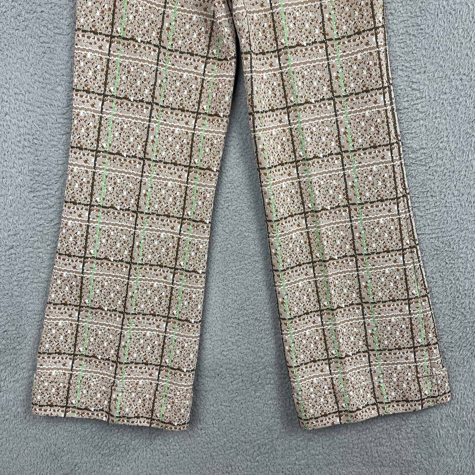 Vintage Kmart Plaid Pants Womens 8 *Mzrs 26×28 Double Knit Polyester Japan 70s