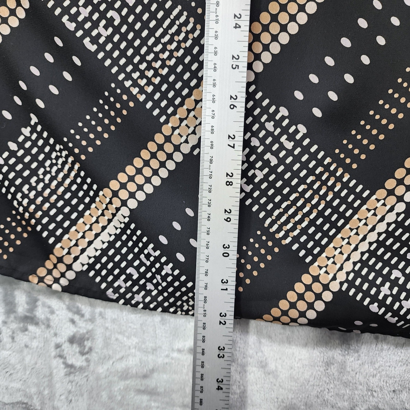 Vintage Laura Scott Skirt Womens 18W Black Tan Plaid Pull On Lined A-Line Casual