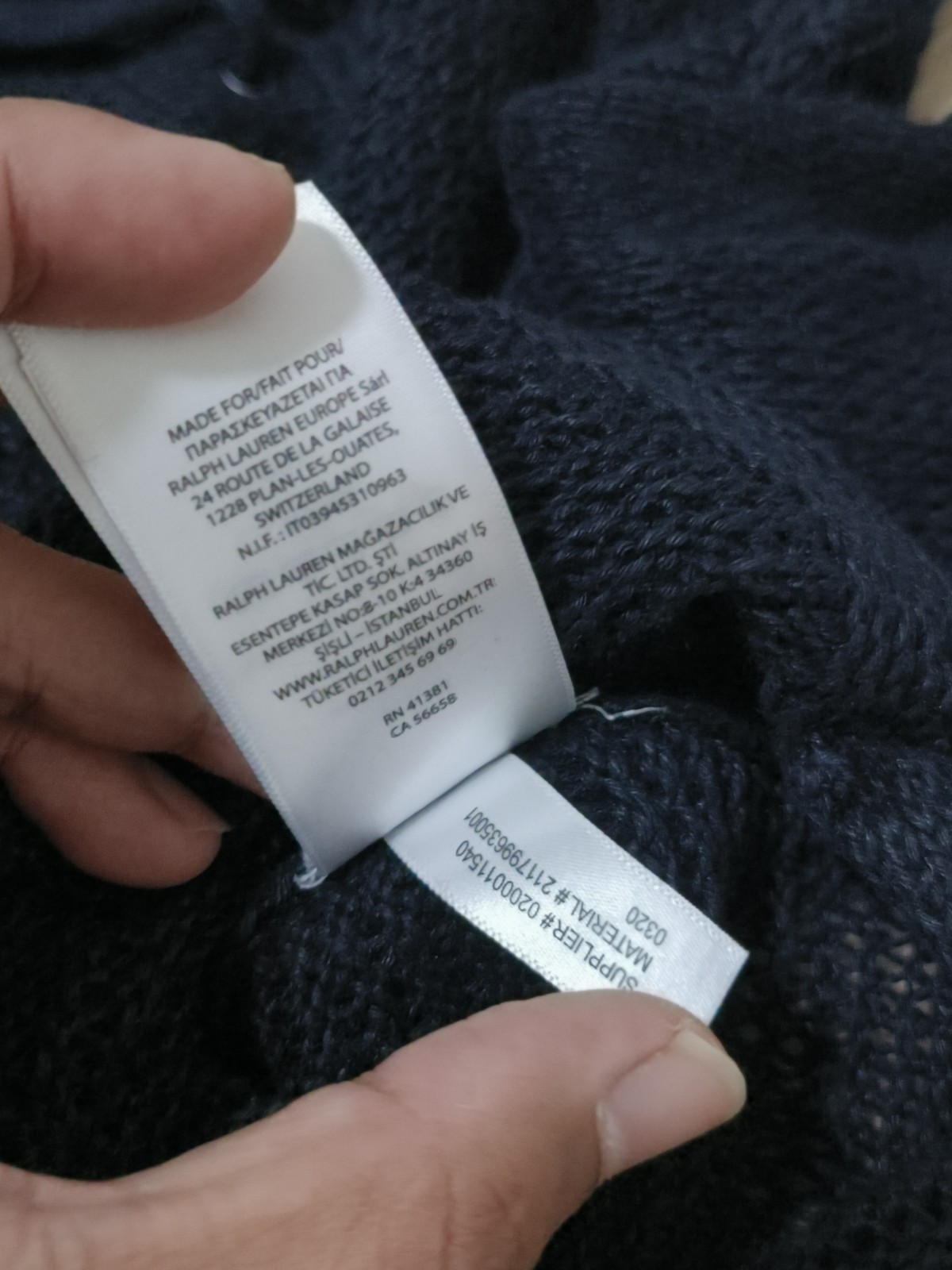 Polo Ralph Lauren Cotton blend lace-up open-knit sweater