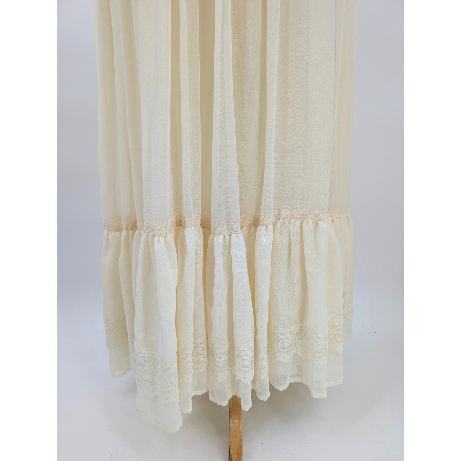 Vintage Gunne Sax by Jessica Ivory Lace Prairie Maxi Dress Romantic Boho Sz 13