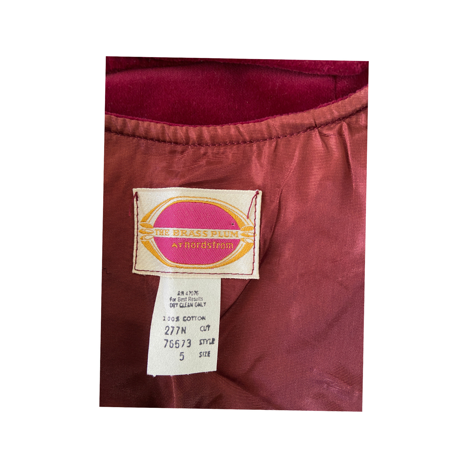 vintage 1970s Brass Plum By Nordstrom Burgundy Velvet Skirt And Vest size 5