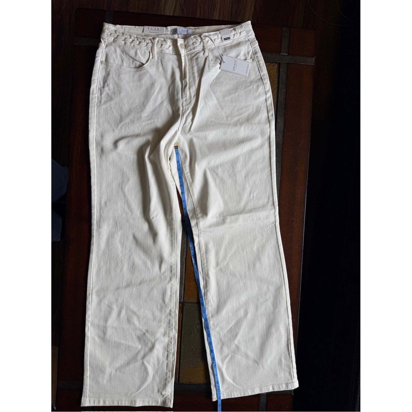 Judy blues white 18w high waisted cotton wide leg rope bnwt western Cowgirl