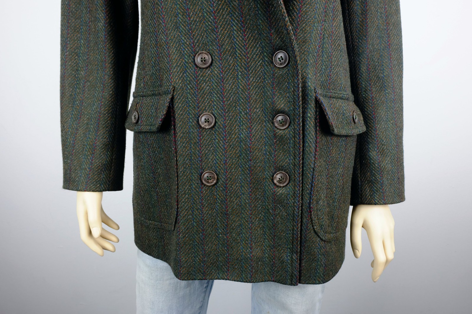 vintage 80s bogner blazer jacket virgin wool cashmere leather size 38
