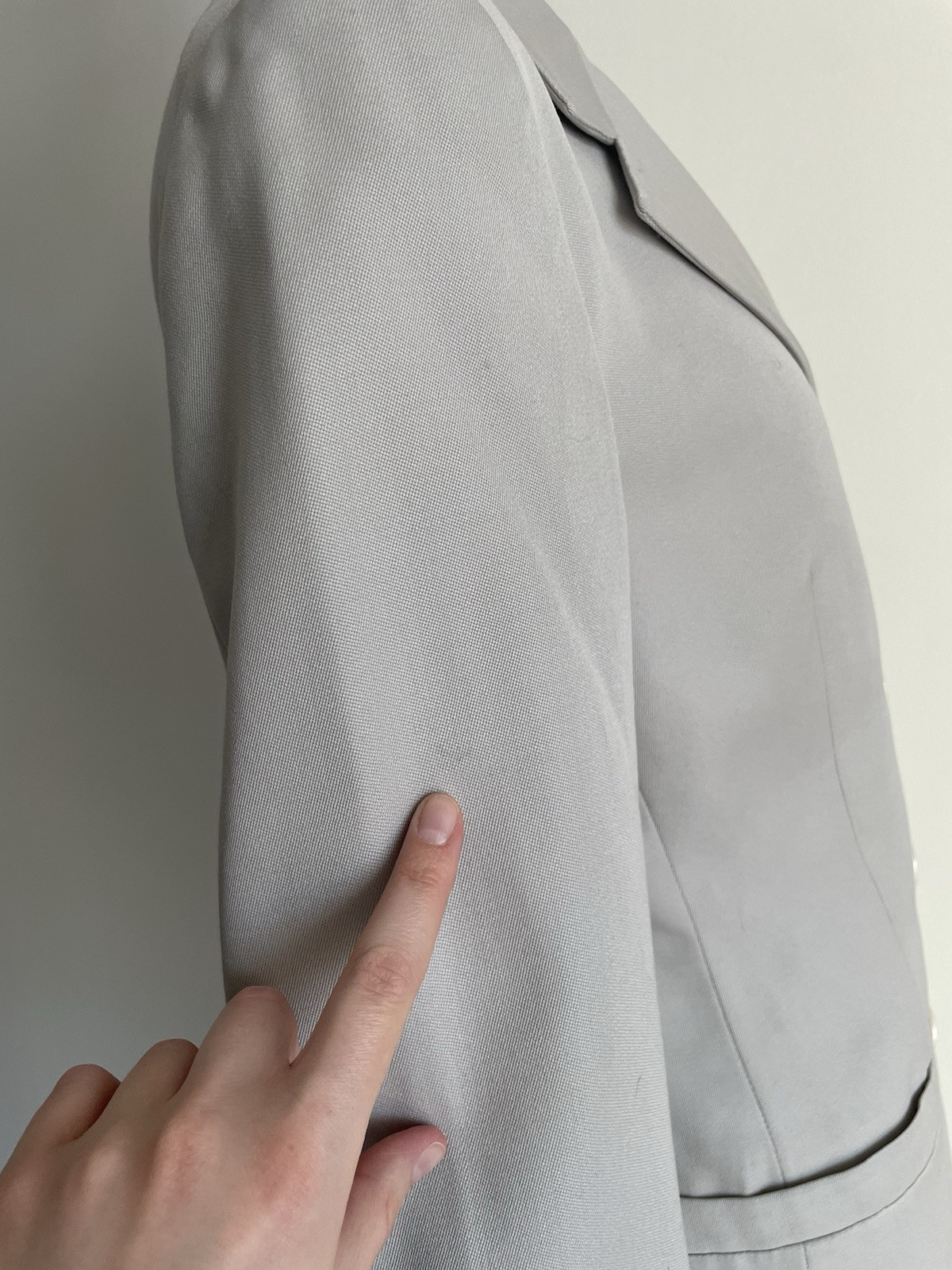 Vintage 1990s Gianni Versace Light Gray Wool Double Breasted Blazer Jacket 40